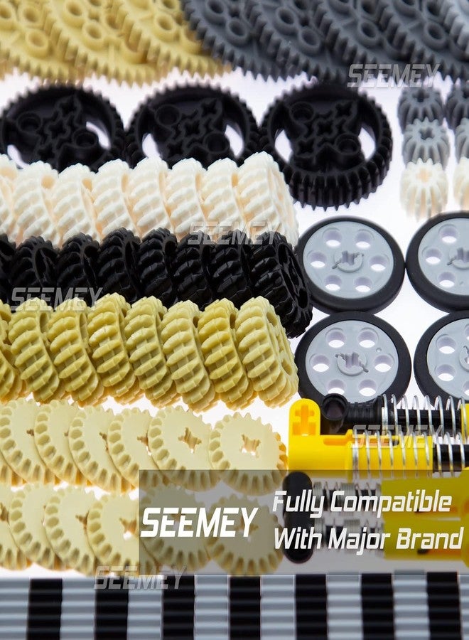 SEEMEY 184PCS Gear and Axle Set for Technic Parts Compatible with Lego Technic Parts, DIY Gears Assortment Pack((Liftarm, Pins, Axles, Connectors)) for Technic Building Blocks Set(Random Color) - Image 5
